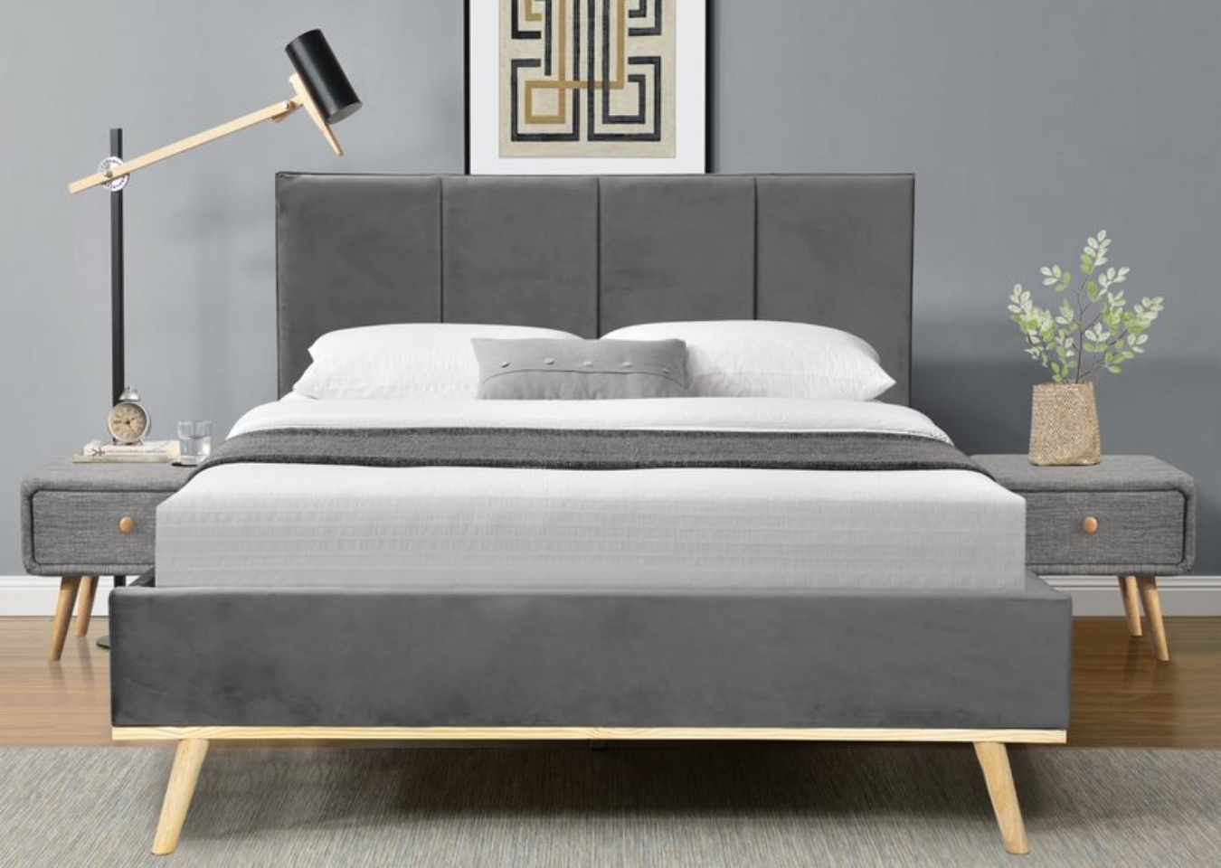 If you are looking for a bed which will be the focal point of your bedroom, this Matthew velvet fabric bed frame will be the best option.